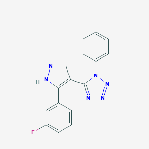 molecular formula C17H13FN6 B503263 5-[3-(3-fluorophenyl)-1H-pyrazol-4-yl]-1-(p-tolyl)tetrazole 