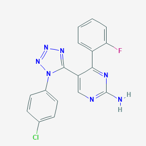 5-[1-(4-chlorophenyl)-1H-tetraazol-5-yl]-4-(2-fluorophenyl)-2-pyrimidinamine