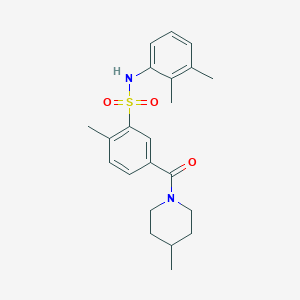 molecular formula C22H28N2O3S B5032670 N-(2,3-dimethylphenyl)-2-methyl-5-[(4-methyl-1-piperidinyl)carbonyl]benzenesulfonamide 