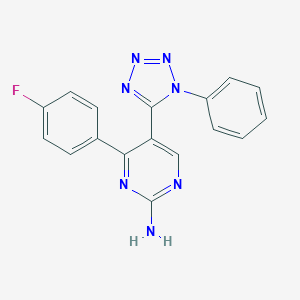 molecular formula C17H12FN7 B503268 4-(4-fluorophenyl)-5-(1-phenyl-1H-tetraazol-5-yl)-2-pyrimidinamine 