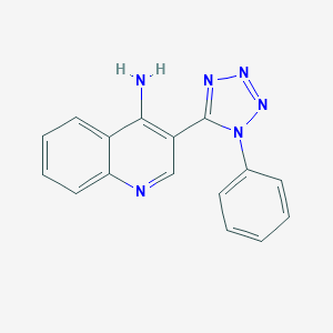 molecular formula C16H12N6 B503270 3-(1-phenyl-1H-tetraazol-5-yl)-4-quinolinamine 