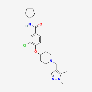 3-chloro-N-cyclopentyl-4-({1-[(1,5-dimethyl-1H-pyrazol-4-yl)methyl]-4-piperidinyl}oxy)benzamide