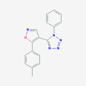 molecular formula C17H13N5O B503271 5-[5-(4-methylphenyl)-4-isoxazolyl]-1-phenyl-1H-tetraazole 