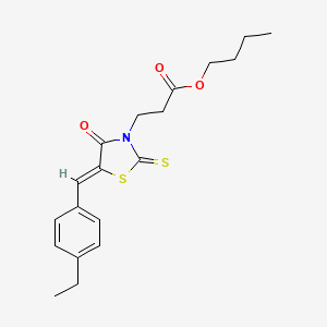 butyl 3-[(5Z)-5-[(4-ethylphenyl)methylidene]-4-oxo-2-sulfanylidene-1,3-thiazolidin-3-yl]propanoate