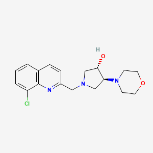 (3S*,4S*)-1-[(8-chloro-2-quinolinyl)methyl]-4-(4-morpholinyl)-3-pyrrolidinol