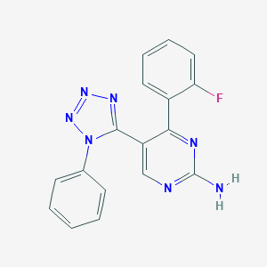 molecular formula C17H12FN7 B503274 4-(2-fluorophenyl)-5-(1-phenyl-1H-tetraazol-5-yl)-2-pyrimidinamine 