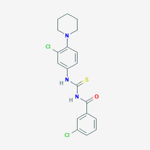 molecular formula C19H19Cl2N3OS B5032744 3-chloro-N-({[3-chloro-4-(1-piperidinyl)phenyl]amino}carbonothioyl)benzamide 