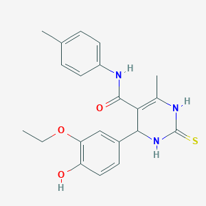 4-(3-ethoxy-4-hydroxyphenyl)-6-methyl-N-(4-methylphenyl)-2-thioxo-1,2,3,4-tetrahydro-5-pyrimidinecarboxamide