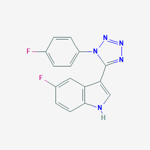 5-fluoro-3-[1-(4-fluorophenyl)-1H-tetraazol-5-yl]-1H-indole