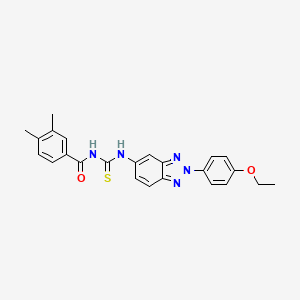 molecular formula C24H23N5O2S B5032812 N-({[2-(4-ethoxyphenyl)-2H-1,2,3-benzotriazol-5-yl]amino}carbonothioyl)-3,4-dimethylbenzamide 