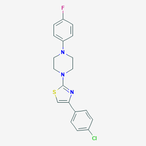 molecular formula C19H17ClFN3S B503282 1-[4-(4-Chlorophenyl)-1,3-thiazol-2-yl]-4-(4-fluorophenyl)piperazine 
