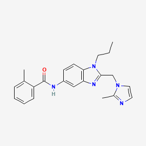 molecular formula C23H25N5O B5032825 2-methyl-N-{2-[(2-methyl-1H-imidazol-1-yl)methyl]-1-propyl-1H-benzimidazol-5-yl}benzamide 