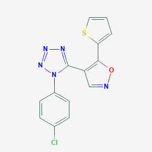 molecular formula C14H8ClN5OS B503284 1-(4-chlorophenyl)-5-[5-(2-thienyl)-4-isoxazolyl]-1H-tetraazole 