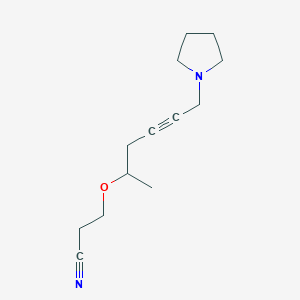 molecular formula C13H20N2O B5032848 3-{[1-methyl-5-(1-pyrrolidinyl)-3-pentyn-1-yl]oxy}propanenitrile 