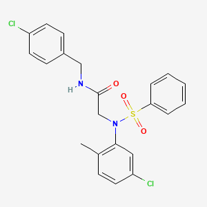 molecular formula C22H20Cl2N2O3S B5032875 N~1~-(4-chlorobenzyl)-N~2~-(5-chloro-2-methylphenyl)-N~2~-(phenylsulfonyl)glycinamide 