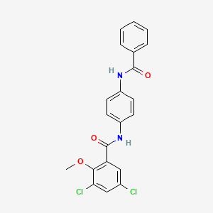 N-[4-(benzoylamino)phenyl]-3,5-dichloro-2-methoxybenzamide