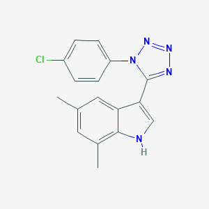 3-[1-(4-chlorophenyl)-1H-tetraazol-5-yl]-5,7-dimethyl-1H-indole
