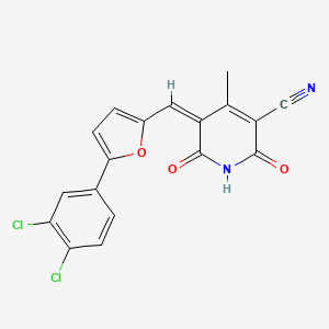 5-{[5-(3,4-dichlorophenyl)-2-furyl]methylene}-6-hydroxy-4-methyl-2-oxo-2,5-dihydro-3-pyridinecarbonitrile