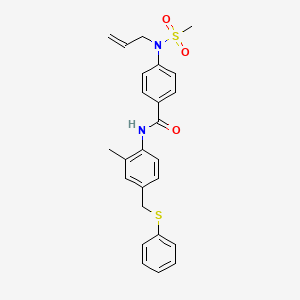 molecular formula C25H26N2O3S2 B5032983 4-[allyl(methylsulfonyl)amino]-N-{2-methyl-4-[(phenylthio)methyl]phenyl}benzamide 