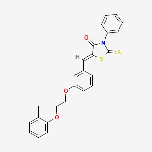 molecular formula C25H21NO3S2 B5032985 (5Z)-5-{3-[2-(2-methylphenoxy)ethoxy]benzylidene}-3-phenyl-2-thioxo-1,3-thiazolidin-4-one 