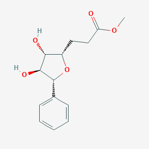 molecular formula C14H18O5 B050330 methyl 3-[(2S,3S,4S,5R)-3,4-dihydroxy-5-phenyloxolan-2-yl]propanoate CAS No. 204975-45-1