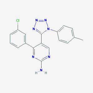 molecular formula C18H14ClN7 B503303 4-(3-chlorophenyl)-5-[1-(4-methylphenyl)-1H-tetraazol-5-yl]pyrimidin-2-amine 