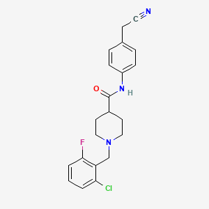 1-(2-chloro-6-fluorobenzyl)-N-[4-(cyanomethyl)phenyl]-4-piperidinecarboxamide