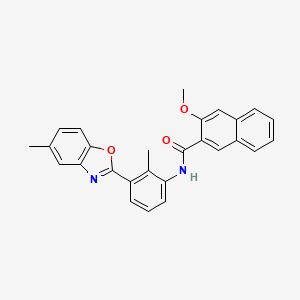 3-methoxy-N-[2-methyl-3-(5-methyl-1,3-benzoxazol-2-yl)phenyl]-2-naphthamide