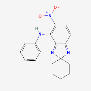 molecular formula C18H18N4O2 B5033043 5-nitro-N-phenylspiro[benzimidazole-2,1'-cyclohexan]-4-amine 