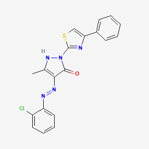 3-methyl-1-(4-phenyl-1,3-thiazol-2-yl)-1H-pyrazole-4,5-dione 4-[(2-chlorophenyl)hydrazone]