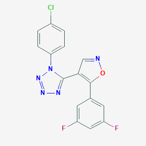 molecular formula C16H8ClF2N5O B503306 1-(4-chlorophenyl)-5-[5-(3,5-difluorophenyl)isoxazol-4-yl]-1H-tetraazole 