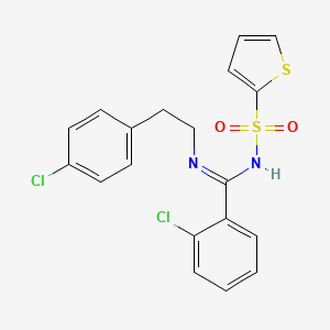 molecular formula C19H16Cl2N2O2S2 B5033062 2-chloro-N-[2-(4-chlorophenyl)ethyl]-N'-(2-thienylsulfonyl)benzenecarboximidamide 