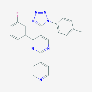 molecular formula C23H16FN7 B503311 4-(3-fluorophenyl)-5-[1-(4-methylphenyl)-1H-tetraazol-5-yl]-2-(4-pyridinyl)pyrimidine 