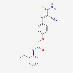 molecular formula C21H21N3O2S B5033116 2-[4-(3-amino-2-cyano-3-thioxo-1-propen-1-yl)phenoxy]-N-(2-isopropylphenyl)acetamide 