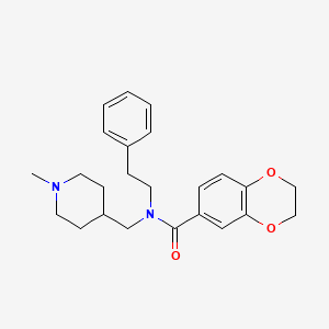 molecular formula C24H30N2O3 B5033133 N-[(1-methyl-4-piperidinyl)methyl]-N-(2-phenylethyl)-2,3-dihydro-1,4-benzodioxine-6-carboxamide 