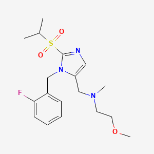 N-[[3-[(2-fluorophenyl)methyl]-2-propan-2-ylsulfonylimidazol-4-yl]methyl]-2-methoxy-N-methylethanamine