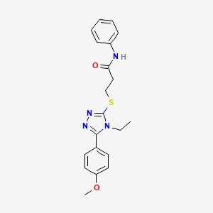 3-{[4-ethyl-5-(4-methoxyphenyl)-4H-1,2,4-triazol-3-yl]sulfanyl}-N-phenylpropanamide