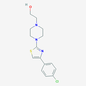 molecular formula C15H18ClN3OS B503316 2-{4-[4-(4-Chlorophenyl)-1,3-thiazol-2-yl]-1-piperazinyl}ethanol 
