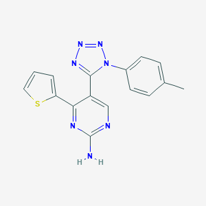 molecular formula C16H13N7S B503317 5-[1-(4-methylphenyl)-1H-tetraazol-5-yl]-4-(2-thienyl)-2-pyrimidinylamine 