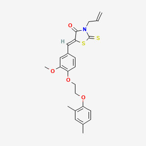 molecular formula C24H25NO4S2 B5033175 (5Z)-5-[[4-[2-(2,4-dimethylphenoxy)ethoxy]-3-methoxyphenyl]methylidene]-3-prop-2-enyl-2-sulfanylidene-1,3-thiazolidin-4-one 