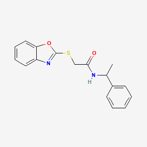 2-(1,3-benzoxazol-2-ylsulfanyl)-N-(1-phenylethyl)acetamide