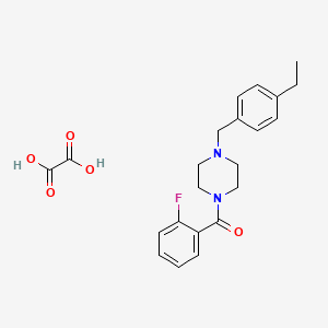 [4-[(4-Ethylphenyl)methyl]piperazin-1-yl]-(2-fluorophenyl)methanone;oxalic acid