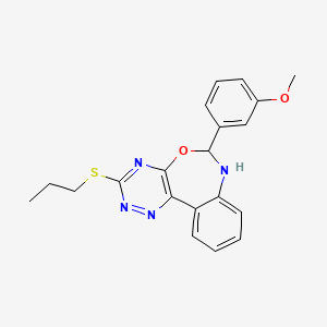 molecular formula C20H20N4O2S B5033213 6-(3-Methoxyphenyl)-3-(propylsulfanyl)-6,7-dihydro[1,2,4]triazino[5,6-D][3,1]benzoxazepine 