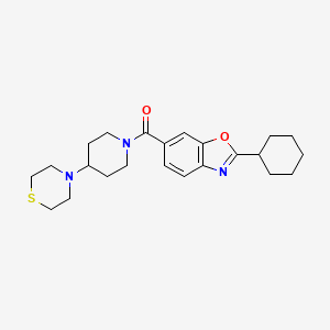 molecular formula C23H31N3O2S B5033215 2-cyclohexyl-6-{[4-(4-thiomorpholinyl)-1-piperidinyl]carbonyl}-1,3-benzoxazole 