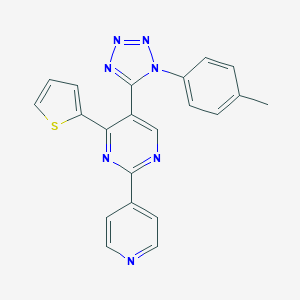 molecular formula C21H15N7S B503324 5-[1-(4-methylphenyl)-1H-tetraazol-5-yl]-2-(4-pyridinyl)-4-(2-thienyl)pyrimidine 