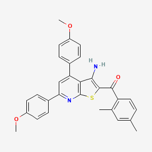 molecular formula C30H26N2O3S B5033265 [3-Amino-4,6-bis(4-methoxyphenyl)thieno[2,3-b]pyridin-2-yl]-(2,4-dimethylphenyl)methanone 