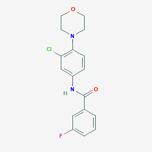 molecular formula C17H16ClFN2O2 B503330 N-[3-chloro-4-(4-morpholinyl)phenyl]-3-fluorobenzamide 