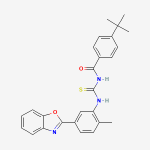 N-{[5-(1,3-benzoxazol-2-yl)-2-methylphenyl]carbamothioyl}-4-tert-butylbenzamide