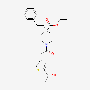 molecular formula C24H29NO4S B5033356 ethyl 1-[(5-acetyl-3-thienyl)acetyl]-4-(2-phenylethyl)-4-piperidinecarboxylate 