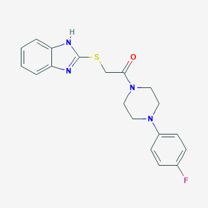 molecular formula C19H19FN4OS B503336 2-(1H-benzimidazol-2-ylsulfanyl)-1-[4-(4-fluorophenyl)piperazin-1-yl]ethanone 